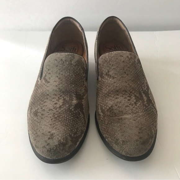 Sofft size 8.5 suede snakeskin comfort loafers tan & brown - Picture 2 of 11
